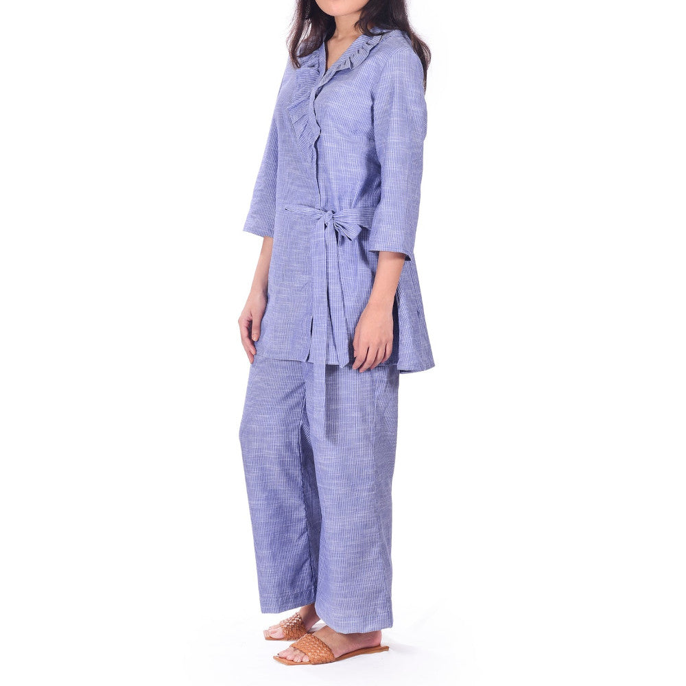 Striped Tie-detail Co-ord Set