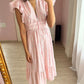 Poplin Mdi Dress in Pink Garden