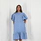 Linen Puffy Sleeve Dress