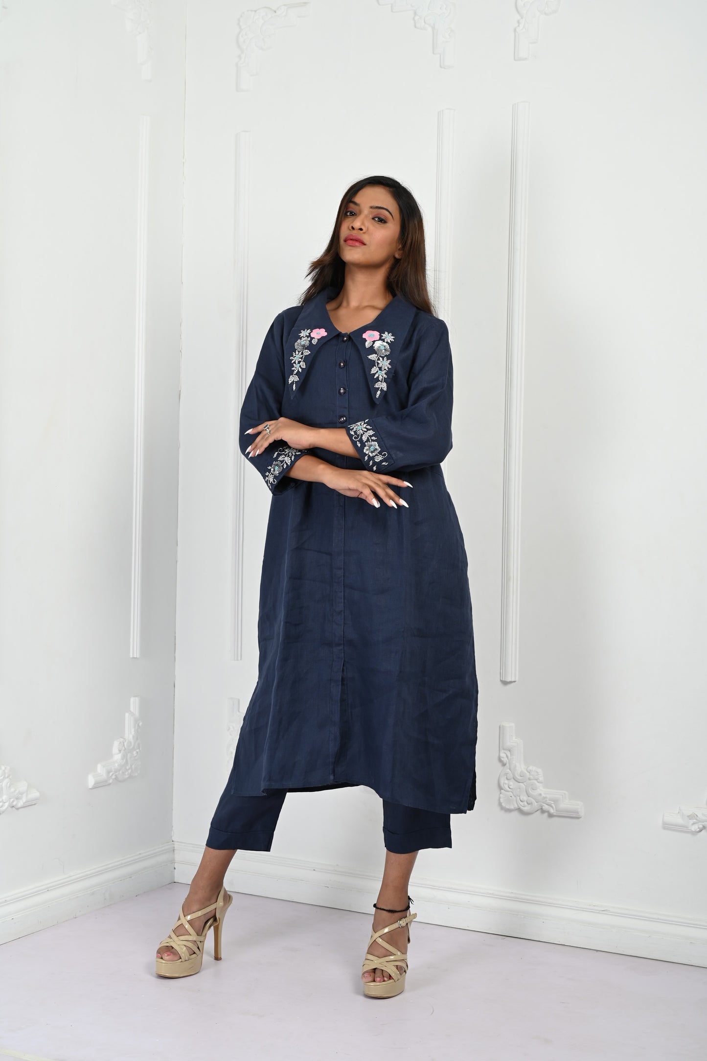 Linen Midnight Blue Co-Ord Set