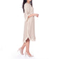Beige Pure Linen Dress with fringes