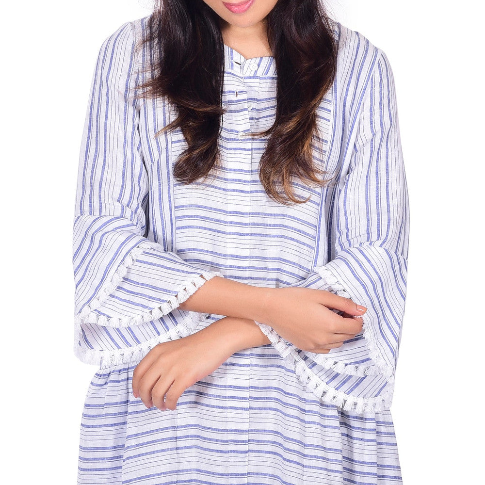 Striped Pure Linen Dress