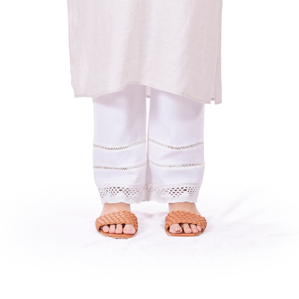 Pure Linen Kurta Set with Embroidery in Slate