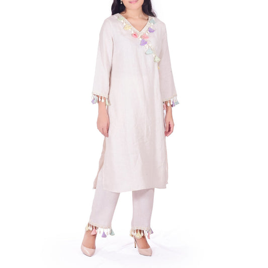 Kurta Set with Shell Detailing