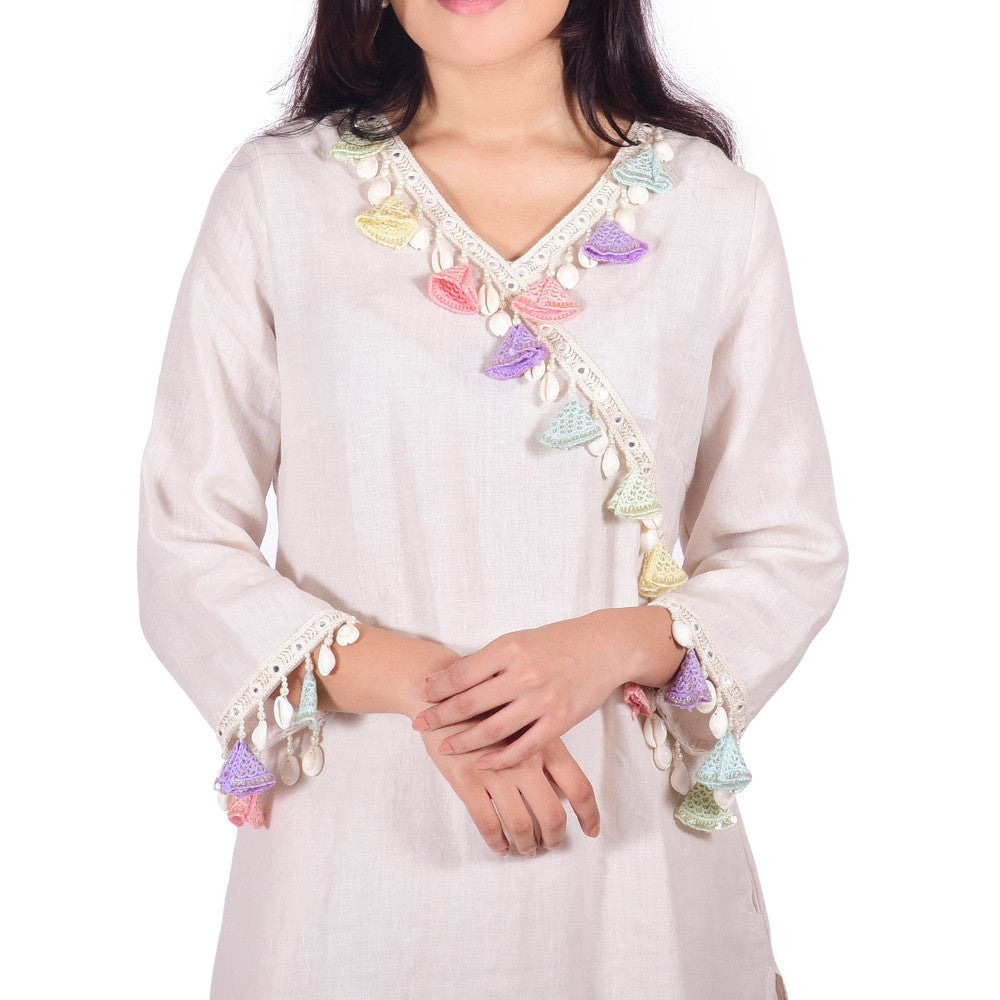 Kurta Set with Shell Detailing