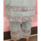 Pure Linen Tweed Organza Embroidered Kutra Set