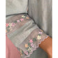 Pure Linen Tweed Organza Embroidered Kutra Set