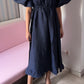 Pure Linen Dress in Navy Blue