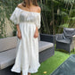 Pure Linen Midi Dress in White