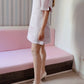 Pure Linen Puffy Sleeve Dress in Lavender