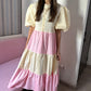 Puffy Sleeve Midi Dress in Napoletana